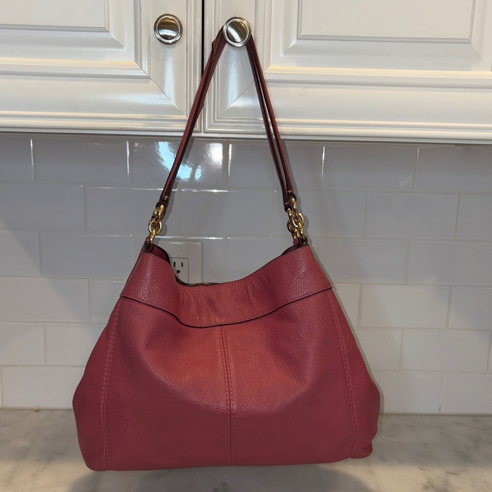 Coach Bag Purse Handbag Leather Large Lexy Pink Pebbled Shoulder Bag Pocketbook - Picture 5 of 17